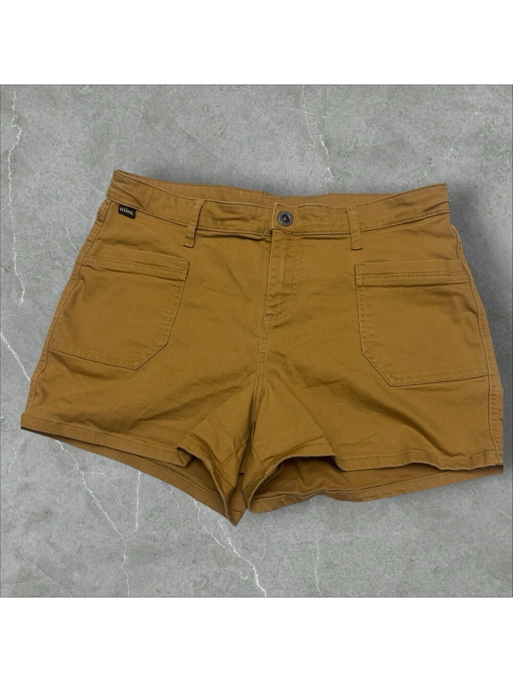 Kuhl Women's Chino Kontour 4 inch shorts size 14 Honey Internal Drawcord Hiking